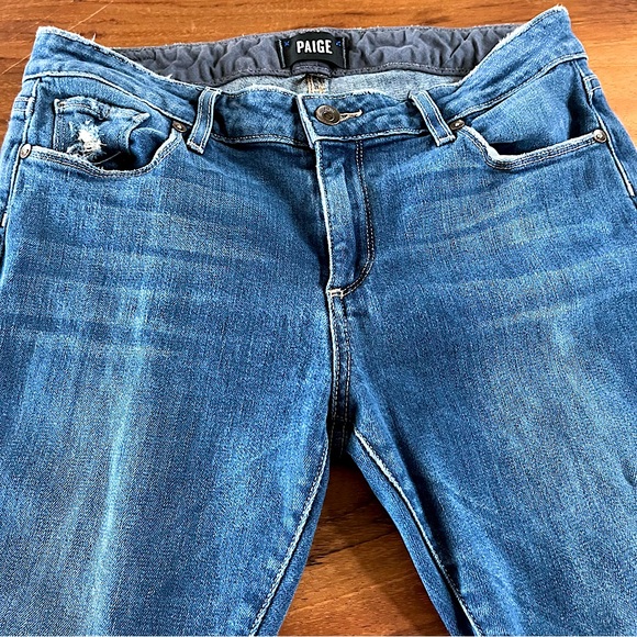 Paige Women’s Bridgett Destructed Strait Leg Jeans Size 26 Stretch Sculpting - Picture 11 of 14